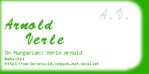 arnold verle business card